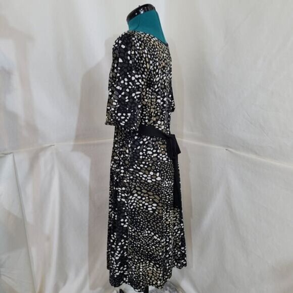 S.L. Fashions Pebble Pattern‎ Dress with Rhinestone Waist Belt - Size 14 - Picture 3 of 8